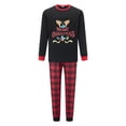 thumbnail image 2 of Conjunto de pijamas navideños familiares a juego: camisetas con estampado de astas y pantalones a cuadros. Pijamas de vacaciones para dormir., 2 of 10