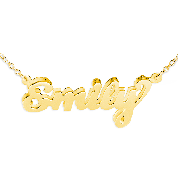 Personalized Handcrafted Double 3D Name Pendant Necklace in Sterling Silver or over 14Kt Gold Plated Sterling Silver