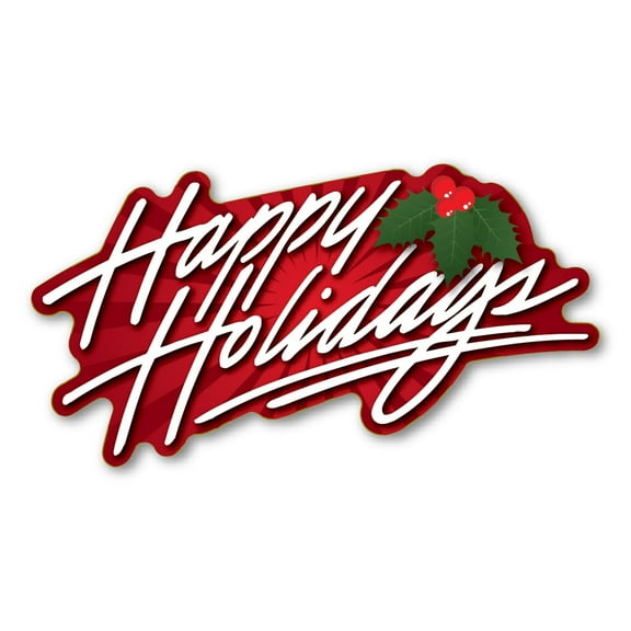Happy Holidays Red Bumper Strip Magnet