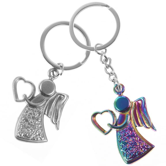 2 Pcs Angel Keychain Key Rings for Car Keys Bag Pendant Wedding Decoration Key Chain Ornament