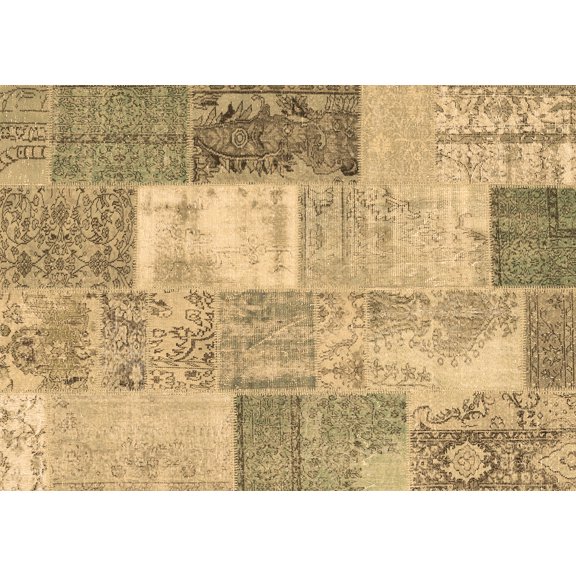 Ahgly Company Indoor Rectangle Patchwork Brown Transitional Area Rugs, 5' x 8'