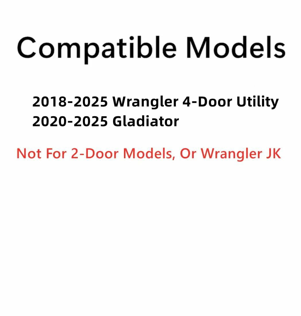 Privacy Passenger Right Side Rear Door Window Door Glass Compatible with Jeep Wrangler 2018-2026 / Gladiator 2020-2026 4 Door Models