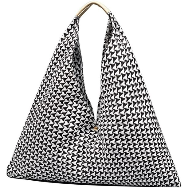 LHSHID Canvas Handbag for Women Ethnic Style Tote Top Handle Summer Beach Large Shoulder Bag
