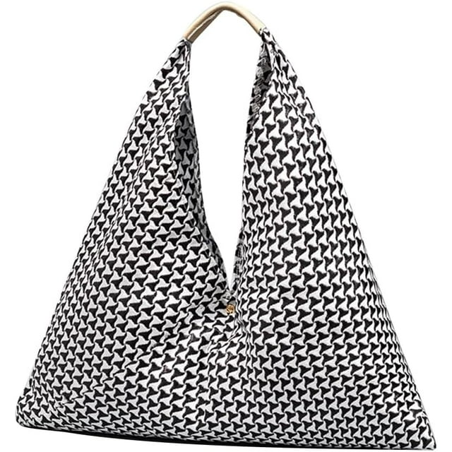 LHSHID Canvas Handbag for Women Ethnic Style Tote Top Handle Summer Beach Large Shoulder Bag