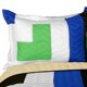 thumbnail image 2 of Azul Verde Blanco y Tan Rayas Adolescente Ropa de Cama Full/Queen Colcha Set Moderno, 2 of 4