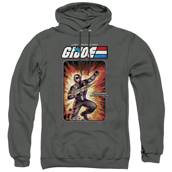G.I. Joe Snake Eyes Card Unisex Adult Pull-Over Hoodie, Charcoal, Small