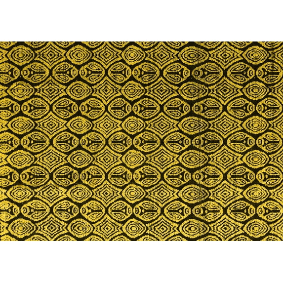 Ahgly Company Indoor Rectangle Abstract Yellow Modern Area Rugs, 2' x 4'
