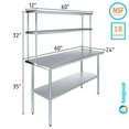 thumbnail image 3 of AmGood 24" x 60" Stainless Steel Work Table With 12" Wide Double Tier Overshelf | Metal Kitchen Prep Table & Shelving Combo, 3 of 7