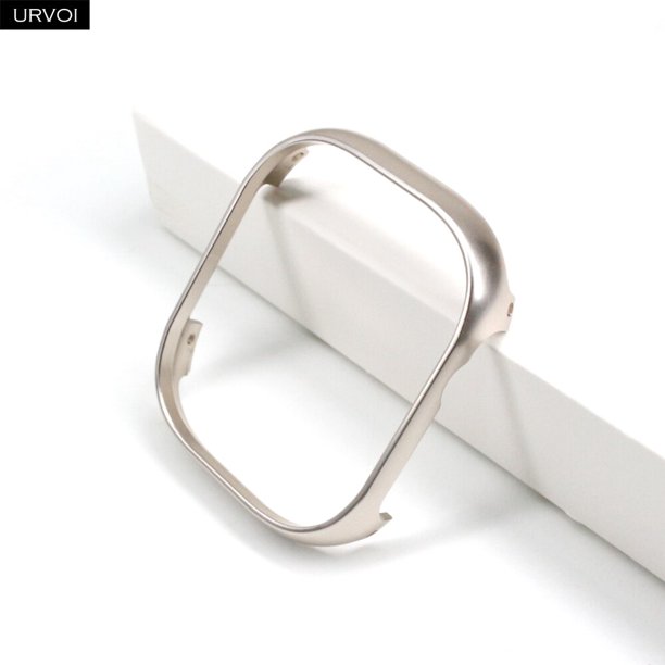 Funda URVOI para Apple Watch ultra Series 8 7 6SE5432, cubierta de marco de Metal brillante, parachoques de aleación de aluminio para iWatch con estilo moderno 49 Tan Jianjun unisex