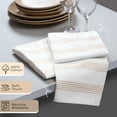 thumbnail image 3 of HEIRLOOM COMFORT Beige Stripe Cloth Napkins (Set of 6), 18x18 Inch, 100% Cotton, Machine Washable, Multi Pin Striped Table Dinner Napkin for Farmhouse Dining, Everyday Use & Special Occasions, 3 of 7