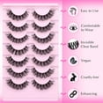 thumbnail image 4 of Wispy Lashes False Eyelashes Clear Band Cat Eye Lashes Natural Look 15MM Fake Eyelashes Pack Pestañas Postizas Naturales Wispy D Curvature Lashes, 7 Pairs, 4 of 14