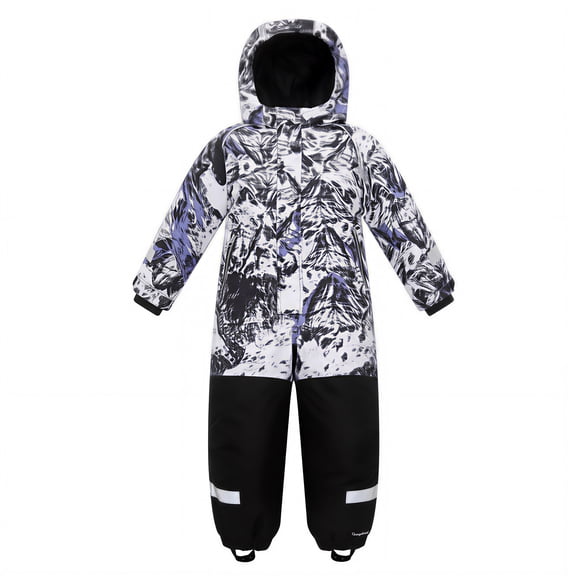 Kuleyang Fully Waterproof Kids Snowsuit with Sealed Seams, One-Piece Ski Suit Windproof Winter Overalls for Boys Girls, Rain Snow Snowsuit for Skiing Snowboarding