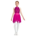 thumbnail image 4 of iixpin Kids Girls Shiny Rhinestone Halter Figure Ice Skating Dress Lyrical Modern Ballet Leotard Dance Dress Hot Pink 16, 4 of 6