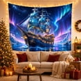 thumbnail image 3 of Sailing Ship and Celestial Portal Tapestry Wall Hanging, 3 of 7