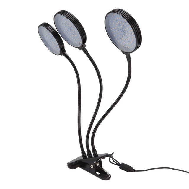Luz De Crecimiento, Fuente De Alimentación USB Lámpara De Cultivo De Plantas LED Diseño De Clip De Tres Cabezas Para Plantación Suculenta