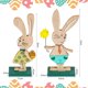 thumbnail image 2 of Decoración de conejito de Pascua, juego de 2 decoración de conejito de Pascua para estar de pie, decoraciones de conejito de Pascua de madera, decoraciones de Pascua en TUNC Sencillez, 2 of 5