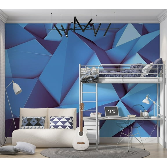 Tiptophomedecor Abstract Wallpaper Wall Mural - Royal Blue