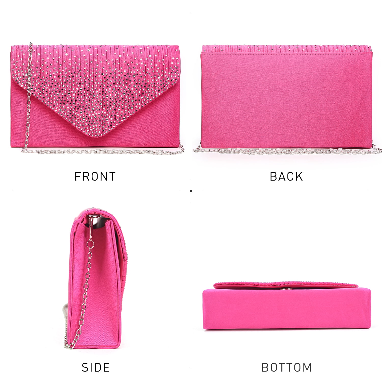 Dasein Women's Evening Bags Envelope Handbag Party Prom Clutch Purse Shoulder Cross Body Bag