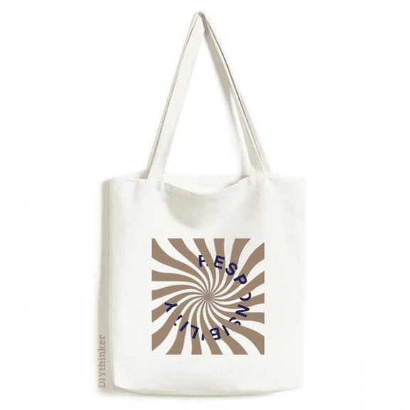 Line Radiation Responsibility Circle Tote Canvas Bag Shopping Satchel Casual Handbag