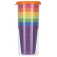 thumbnail image 1 of 7 vasos de plástico reutilizables de PP resistentes a roturas, aptos para lavavajillas, color arcoíris, 1 of 8
