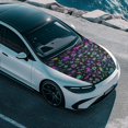 thumbnail image 6 of Pzuqiu Halloween Car Hood Cover featuring Neon Cats Pumpkins Bats - Universal Fit All-Weather Exterior Protection for All Vehicle Types, 6 of 9