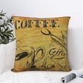 thumbnail image 4 of Yiaed Coffee Vintage Print Pillow Covers Super Soft Decorative Square Throw Pillow Covers Case Cushion Covers for Sofa Couch Bedroom Car Decor（No pillow core）-16"x16", 4 of 7
