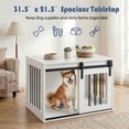 thumbnail image 5 of ELLEGNT Sliding Barn Door Dog Crate – Heavy Duty Metal Frame Wooden Kennel, 31.5" Decorative End Table for Small & Medium Dogs, White, 5 of 9