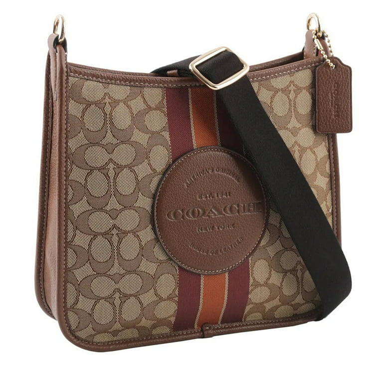 Coach Women's Dempsey Top Zip File Crossbody Bag in Signature