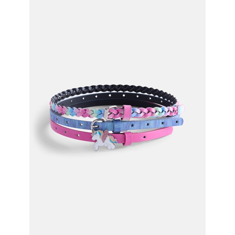 Wonder Nation Girls 3-Pack Rainbow Belts, XS-XXL photo 1