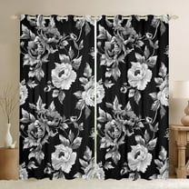 Feelyou Rustic Farmhouse Floral Blackout Curtains Set of 2 (52x84 Each), Retro French Style Window Curtains, Romantic Garden Flower Curtains and Drapes, Black Out Curtains Decor