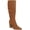 brown, variant on Womens Faux Suede Knee High Boots Pointed Toe High Chunky Heel Side Zipper Party Dress Booties