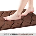 thumbnail image 4 of Oval Shaped Design Embossed Solid Color Memory Foam Soft Bathroom Rug Non-Slip PVC Backing, 4 of 6