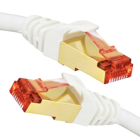 - Ethernet Cable Cat 7 50ft Shielded (STP) Lan Network Cable – Cat7 10GB Fastest Internet computer Patch Cable short – With Snagless Rj45 Connectors – 50 Feet