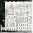 thumbnail image 4 of Ambesonne Cityscape Shower Curtain, Paris Aerial Scenery, 69"Wx84"L, Pale Grey Orange White, 4 of 5