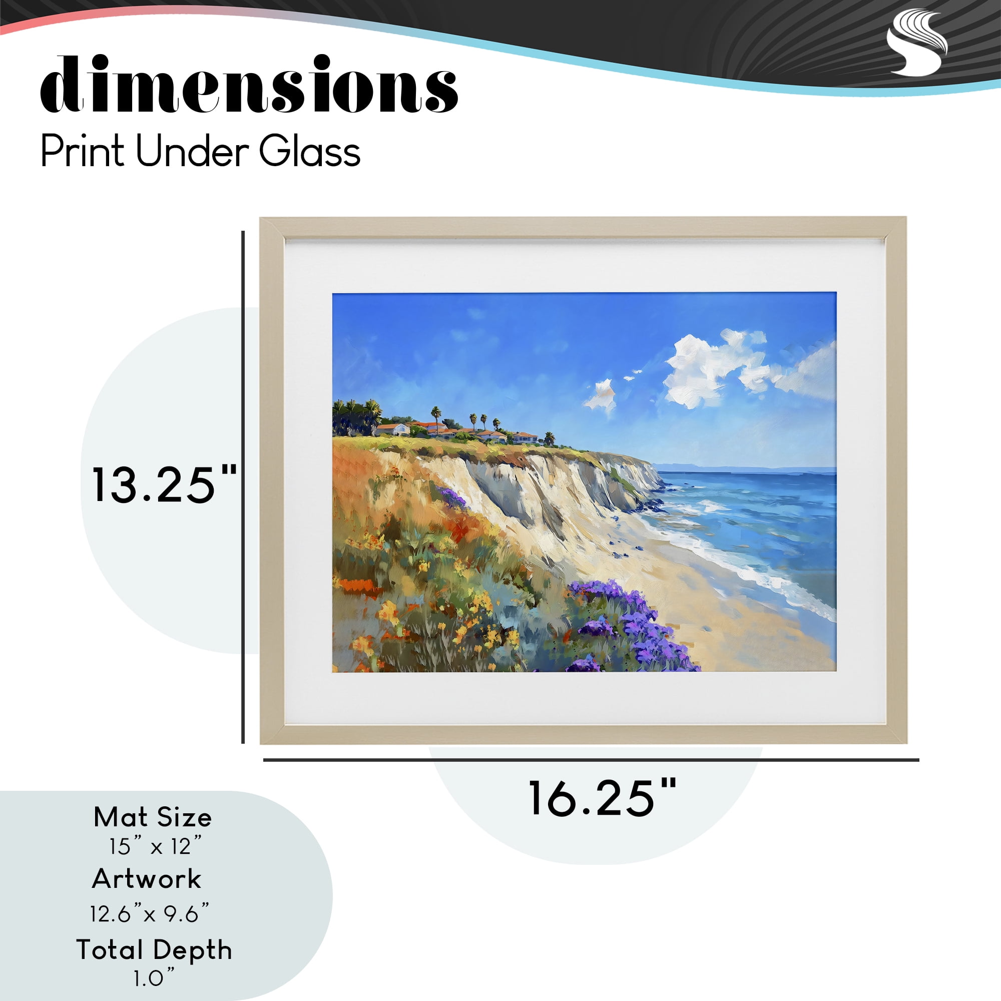 Stupell Industries Coastal Wildflower Field Birch Framed Print Under Glass, design by The Prints Vibe