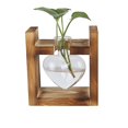 thumbnail image 3 of Innovative Flower Pot with Vintage Wooden Frame Transparent Tabletop Vase Home Decoration(1 HeartShaped Bottle ), 3 of 5