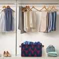 thumbnail image 5 of Yayeee 2 Pack Canvas Storage Basket with Handles for Shelves Fabric Bins Closet Organizer, Blue Lobster Pattern, 5 of 8