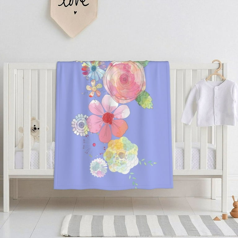 Pink flower baby blanket top