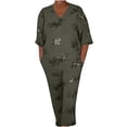 thumbnail image 2 of on Clearance Women's Tops Women's Two Piece Summer Attire Short Sleeve Wide Leg Sweatshirt Casual Sweatshirt Casual Sportswear Ndbuld Army Green M, 2 of 6