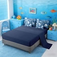 thumbnail image 5 of Manfei Cute Cartoon Seal Bedding Comforter Set for Kids Boys and Girls, Ocean Animal Print Full Bedding Set, Navy Reversible 7 Pieces, 5 of 6