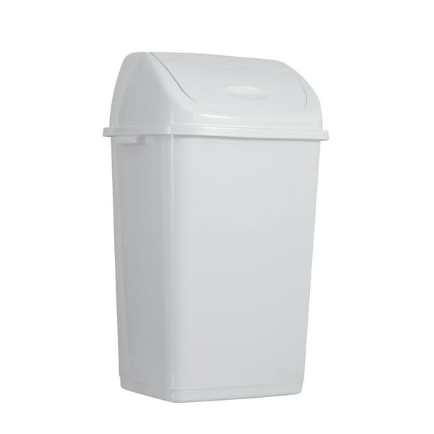 Superio Large 13 Gallon Trash Can with Swing Top Lid, Waste Bin for