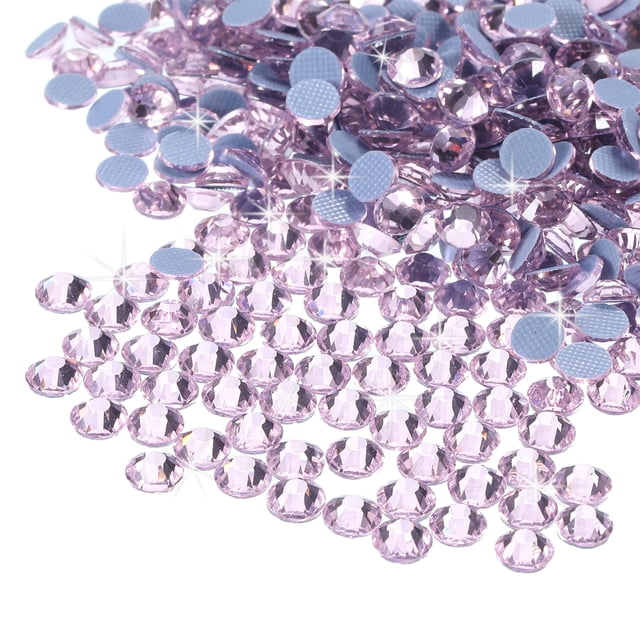 Uxcell 2880 Pcs Hotfix Strass à Dos Plat Cristal Gemmes en Verre SS10 2,9 mm Rose
