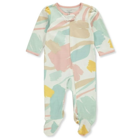 

Carter s Baby Girls Pastel Brush Footed Coveralls - pink/multi 3 months (Newborn)