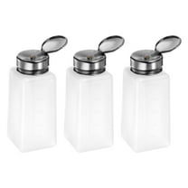 Uxcell 3pcs Solvent Alcohol Dispensers 250ml(8.5oz) Push Down Liquid Dispenser Pump w Stainless Steel Lid, White