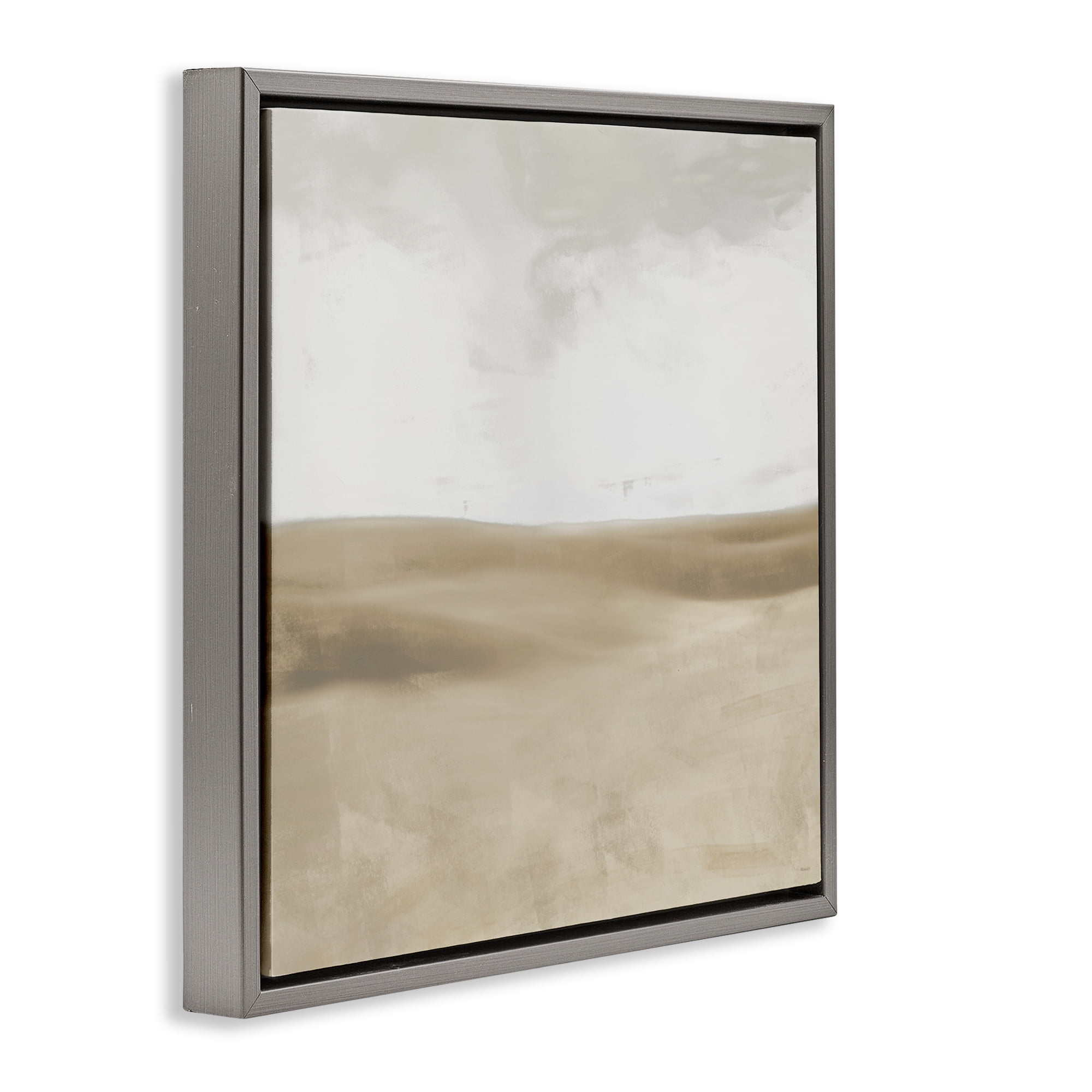 Stupell Industries Smooth Neutral Hills Gray Framed Floater Canvas Wall Art, design by Dan Meneely