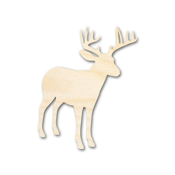 Unfinished Wood Deer Buck Antlers Silhouette Shape - Craft - up to 46" DIY 20" / 1/2"
