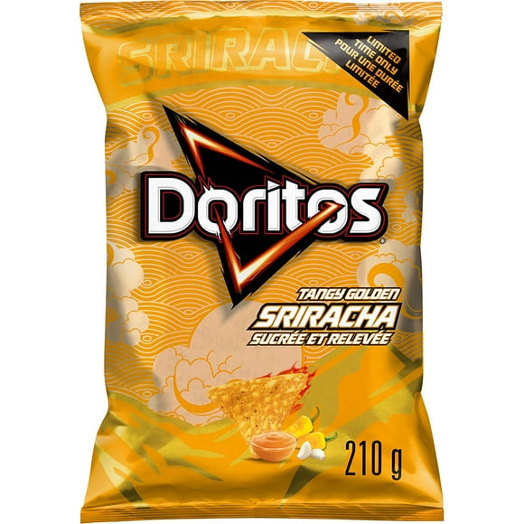 Doritos Tangy Golden Sriracha Flavoured Tortilla Chips, 210 g., 69 g.