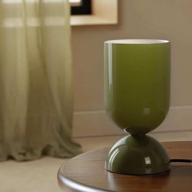 Lámpara Keazile de Vidrio Moderno Verde Brillante 23 cm de Alto (8.9")