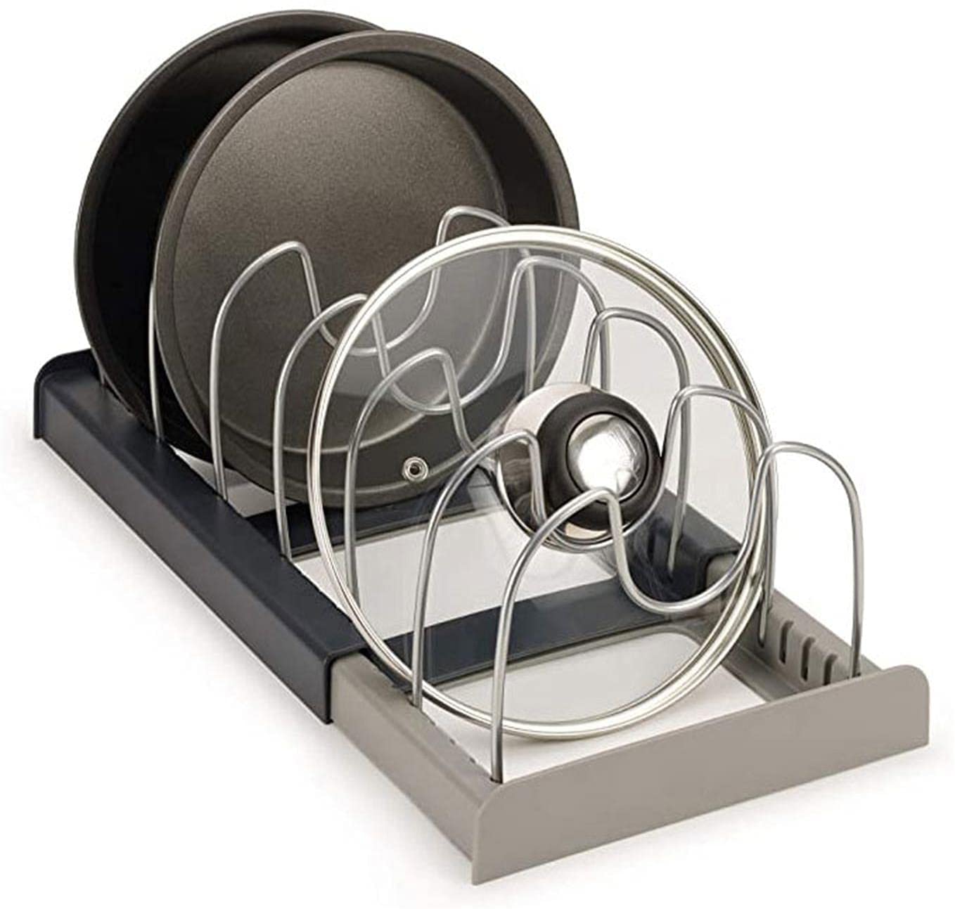 Organisateur 3 Supports Muraux Pour Couvercles De Casseroles - Noir, Sans Perçage, Pour Couvercles De 15 à 33 Cm