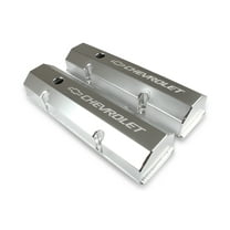 Holley 241-287 Holley GM Licensed Track Series Valve Cover; Fabricated Aluminum Valve Cover: Flat Top; Pair; Silver;
